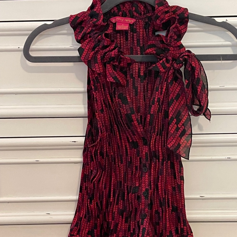 Sunny Leigh Red and Black Top - Size Small